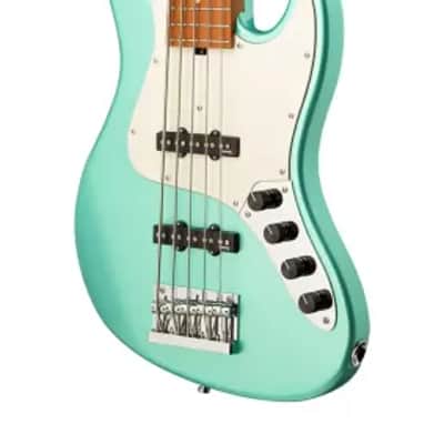 Sadowsky MetroExpress 21-Fret Vintage J/J Bass, Roasted Maple Fingerboard, 5-String - Solid Sage Green Metallic High Polish image 4