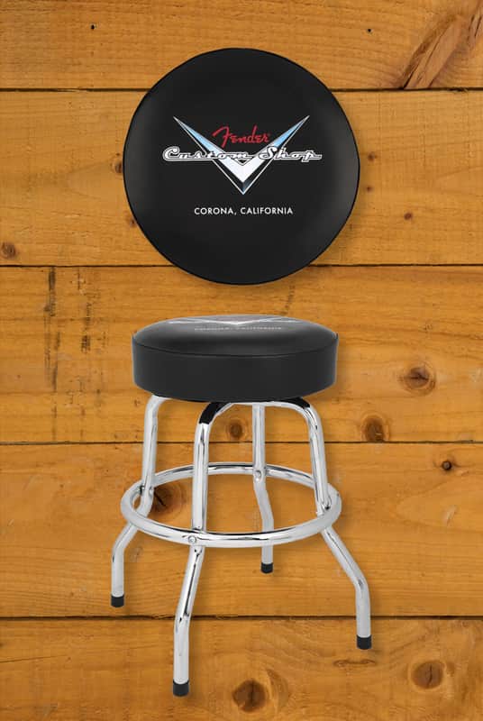 Fender Custom Shop Chevron Logo Barstool - Black/Chrome - 24" image 1