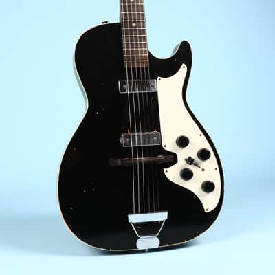 Silvertone 1420 Vintage Stratotone Black Electric Guitar image 6