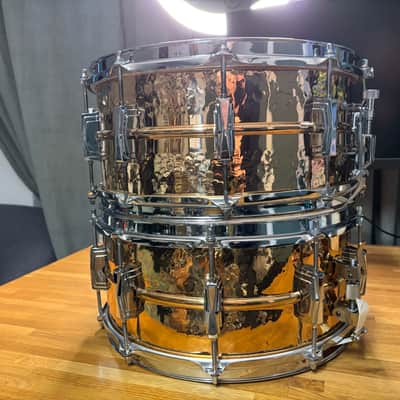1984 Chicago Ludwig LB552K Hammered Bronze 6.5x14" 10-Lug Snare Drum 1984 image 8