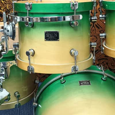 Spaun USA Custom Maple Shell Pack in Green Fade – 20″,10″,12″,15″ & 13″SN image 7