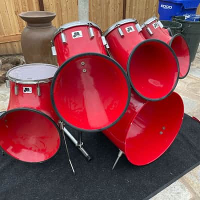 Vintage North Drums 6pc Drum Set kit - Red Finish image 11