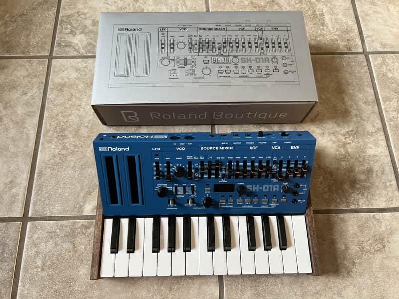 Roland Boutique SH-01A Blue Synthesizer Rare w/ DK-01 Dock and Wood Sides MINT image 1