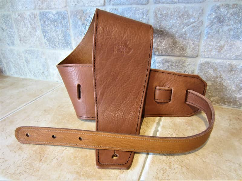 Italia Leather Straps 4 INCH WIDE Acorn LEATHER GUITAR STRAP 2026 Acorn Caramel image 1