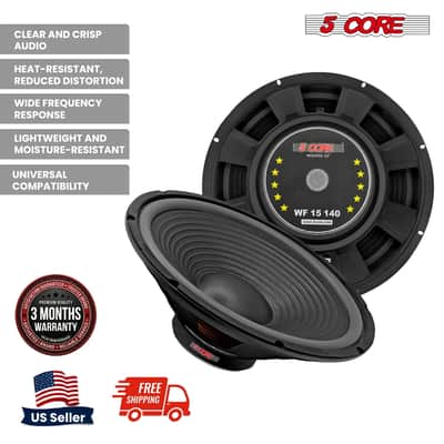 5 Core 15 Inch Car Woofer Audio 450W 4Ohm Deep Bass Replacement Subwoofer Component Loud Speaker image 2