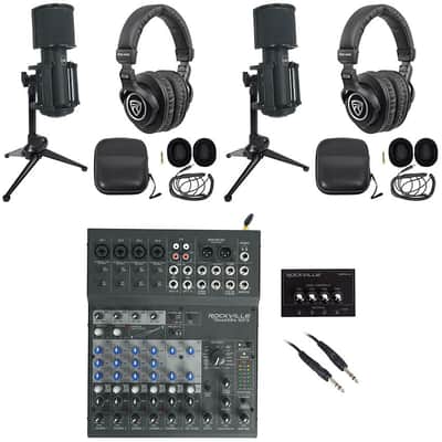 4-Person Podcast Podcasting Kit w/USB Mixer/Interface+Warm Audio Mics+Headphones image 14
