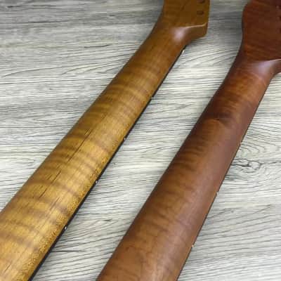 Roasted Maple Telecaster Style Guitar Neck, 22 Frets, Rosewood Fingerboard image 6