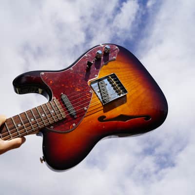 G&L USA ASAT Classic Thinline 3-Tone Sunburst 6-String Electric Guitar w/ Gig Bag (2022) image 1