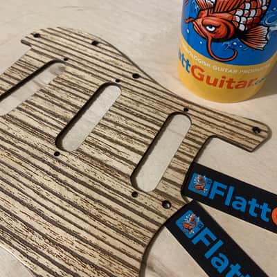 US made zebrawood pattern laser engraved wood pickguard for Stratocaster image 3