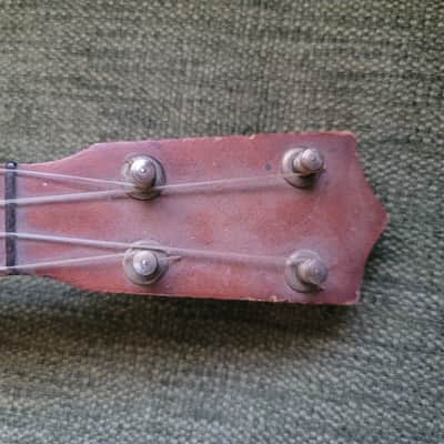 Vintage 1920s–1930s Unbranded Banjo Ukulele Banjolele 4-String Metal Pot image 5
