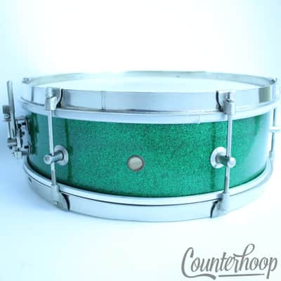 Kent 14x5" Green Sparkle Snare Drum Vintage 50s Nickel Single Tension Kenmore,NY image 1