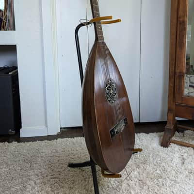 Six-String Lute / Bowl Back Guitar with Guild Hardshell Case, German Antique image 1