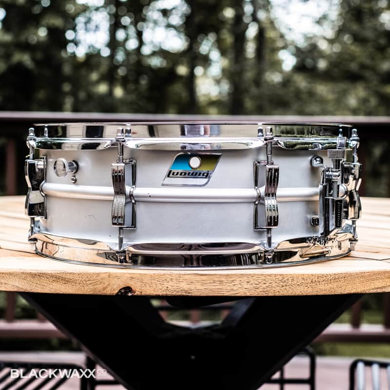 Ludwig Acrolite 5x14" 8-Lug - Pointed Blue/Olive Badge image 1