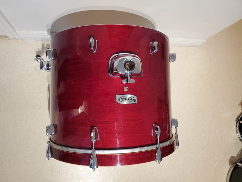 Mapex M 22"x18"inch Bass Drum W/Mount Gorgeous Lacquered Cherry Red - Ultra Clean image 1