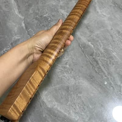 Wheel truss AAAA 22fret Roasted Flame Maple Electric guitar neck part locking nut image 7