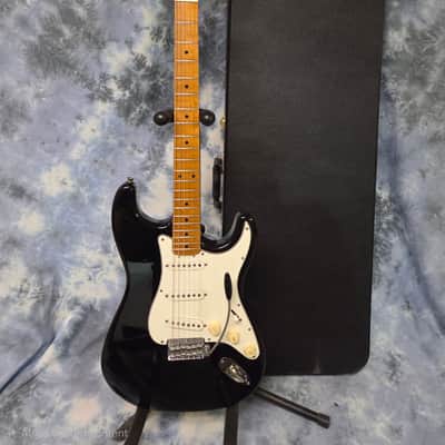 Vintage RARE 1974 Greco SE500B Black Strat Style Electric Guitar Maxon Pickups New Strings Pro Setup New Hard Shell Case image 1