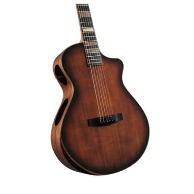 Cort MODERNBURST Modern Concert Body Venetian Cutaway Solid European Sitka Spruce Top Walnut Reinforced Mahogany Neck 6-String Acoustic-Electric Guitar w/Hard Case image 4
