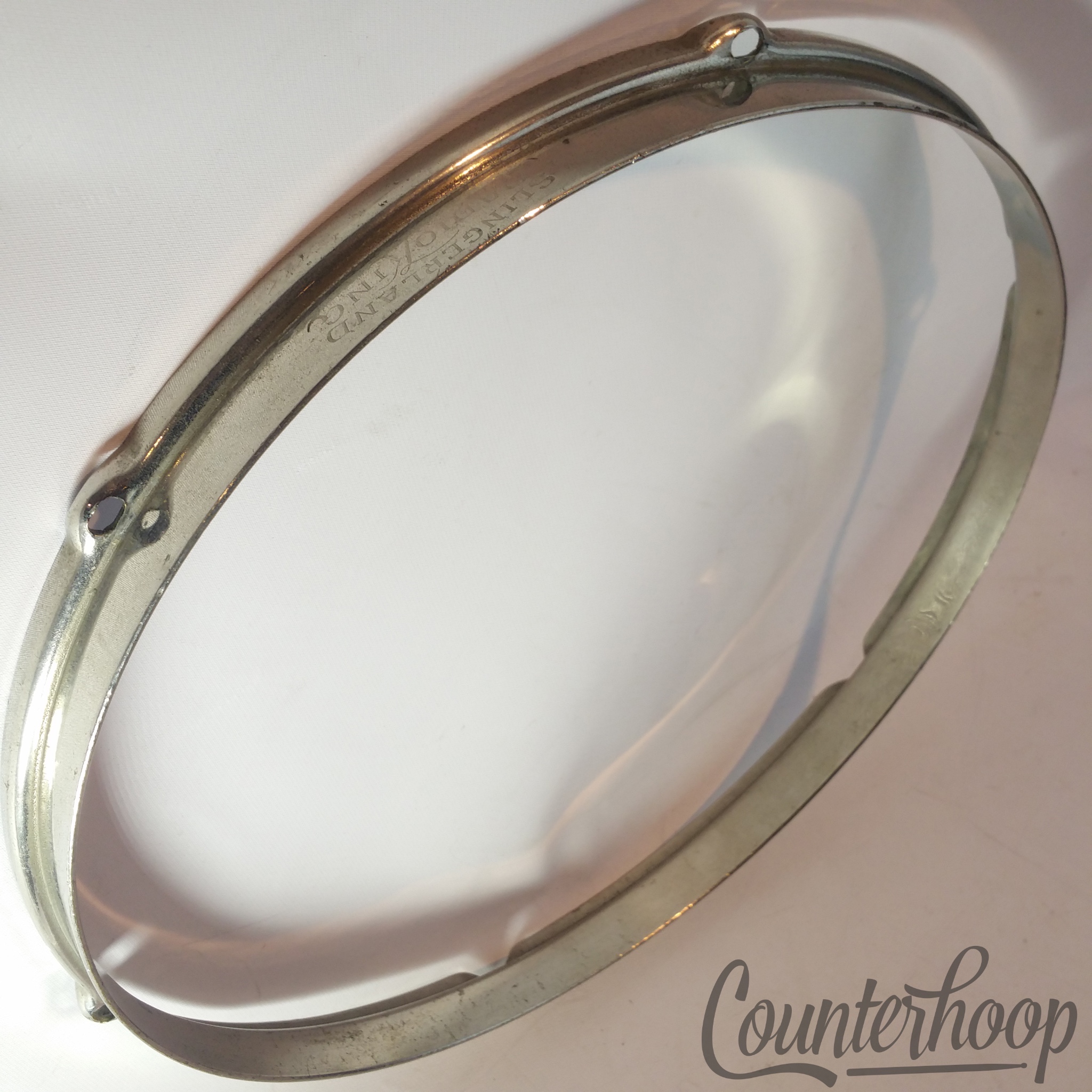 Slingerland 13" Radio King Snare/Tom Drum Rim/Hoop Nickel-Brass Engraved Batter — main photograph