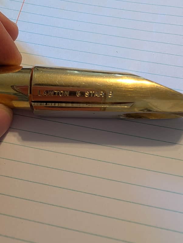 Vintage Lawton 6*B Gold Plated Alto Saxophone Mouthpiece – Original Cap & Ligature image 1