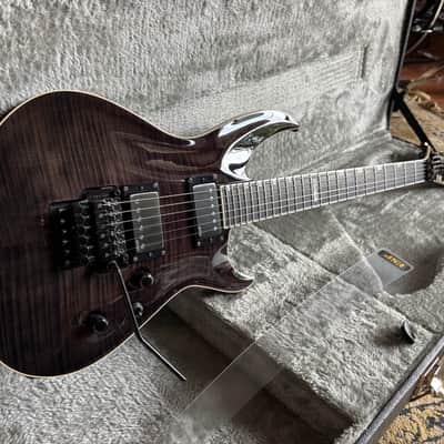 2014 ESP E-II Horizon-III FR EMG STBLKSB - LIKE NEW - EMG’s Floyd Rose Flame Top Neck-Thru VIDEO! image 3