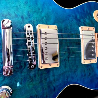 WOW! Rare Book Matched 2015 Gibson Les Paul Standard Premium Quilt Ocean Water Candy AAA Hand Selected Abalone Inlays VIDEO! image 8