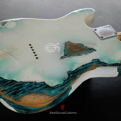 Fender Telecaster 50th Anniversary Olympic White over Blue Zebra Heavy Aged Relic (RARE) image 8