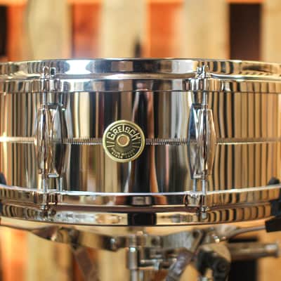 Gretsch 5x14 USA Custom Chrome over Brass Snare Drum - G4160 image 1