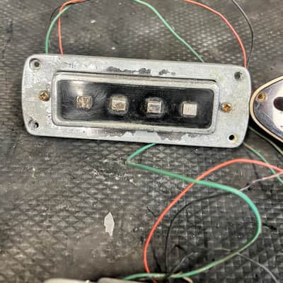 Teisco Violin Bass guitar pickups and control plate/wiring harness 1960s 1970s image 3