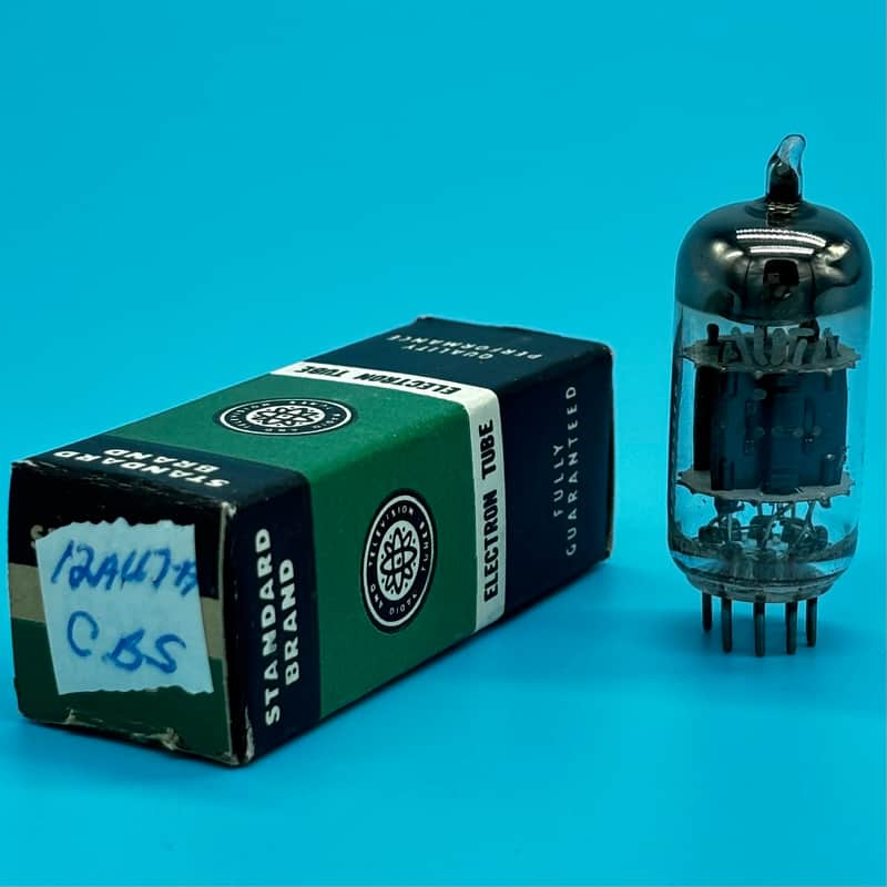 1960s General Electric 12AU7A ECC82 Vintage GE Black Plate Halo Getter Tube!T318 image 1