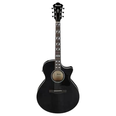 Used Ibanez AE170 Acoustic-Electric Guitar - Transparent Black High Gloss image 2