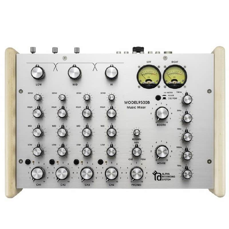 Alpha Recording System MODEL9500B 4-Channel Rotary DJ Mixer with Wooden Sides (limited silver edition) image 1