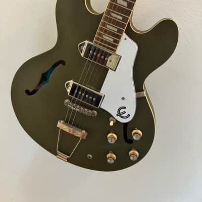 Epiphone CASINO 2021 - OLIVE WORN with Excellent Case FULLY HOLLOW-P-90s image 1
