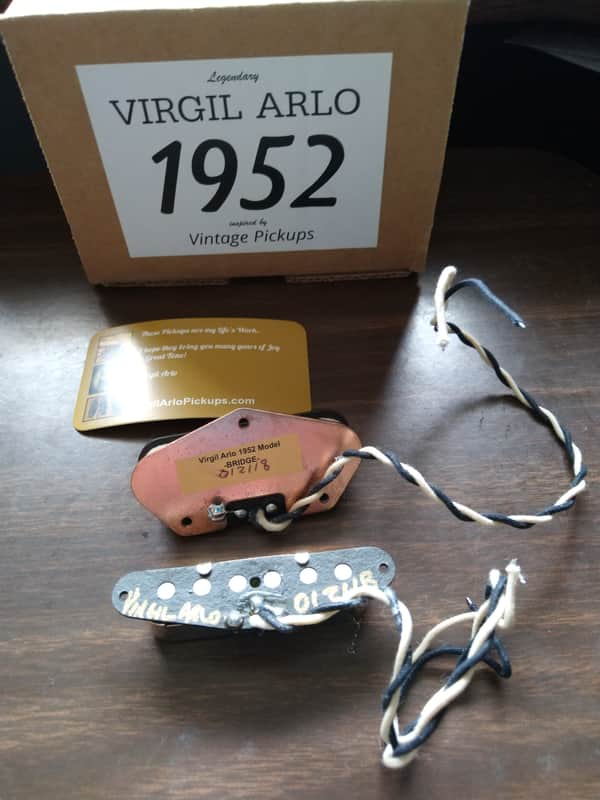 Virgil Arlo New White Label 1952 Telecaster pickup set (original, not the reissues) , New Old Stock 2018, Never used, boutique black guard telecaster pickups -  luthier parts for project restoration image 1