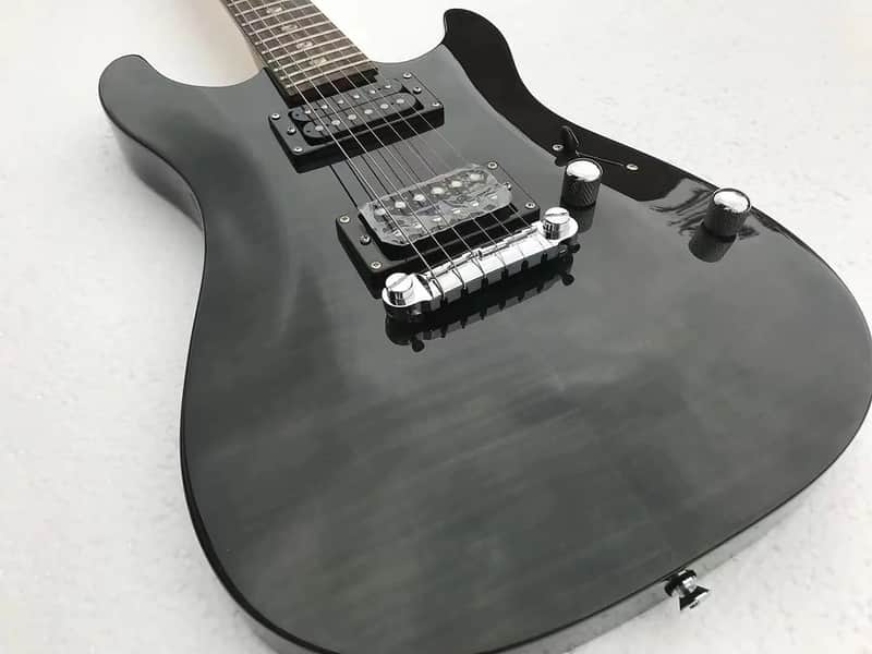 Black Custom Double Cutaway Electric Guitar Body, with Maple Neck, Rosewood Fretboard, HH image 1