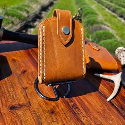 Guitar Wireless transmitter holster - handmade, hand stitched, vegetable tanned leather. image 19