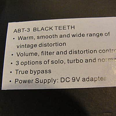Tom's Line Engineering ABT-3 Black Teeth Vintage Distortion Guitar Effects Pedal image 8