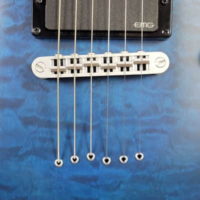 Schecter C-1 Platinum - See-Thru Midnight Blue Satin image 12