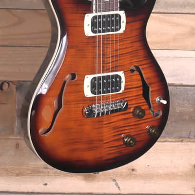 PRS SE Ed Sheeran Hollowbody I Piezo Baritone Electric Guitar Orange Tiger Smokeburst w/ Gigbag imagen 2