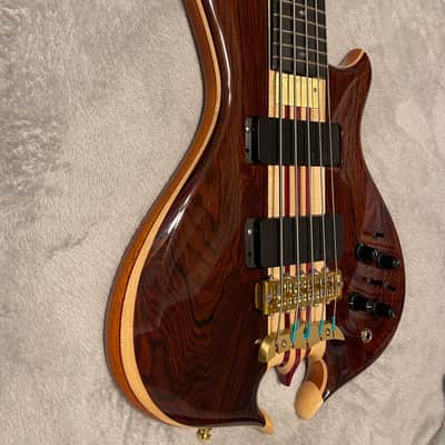 Alembic Signature Deluxe Mark 5 String Bass Guitar Cocobolo image 7