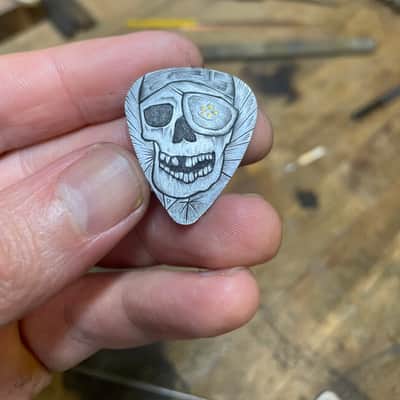 Plectrum One eyed Willy 2022 Mild steel, 24k gold image 2