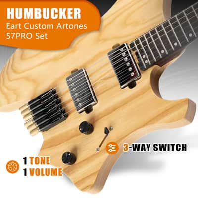Eart GW2-Pro Headless Electric Guitar, Roasted Ash Body,24F Rounded Ends Jumbo Stainless Steel Bild 2