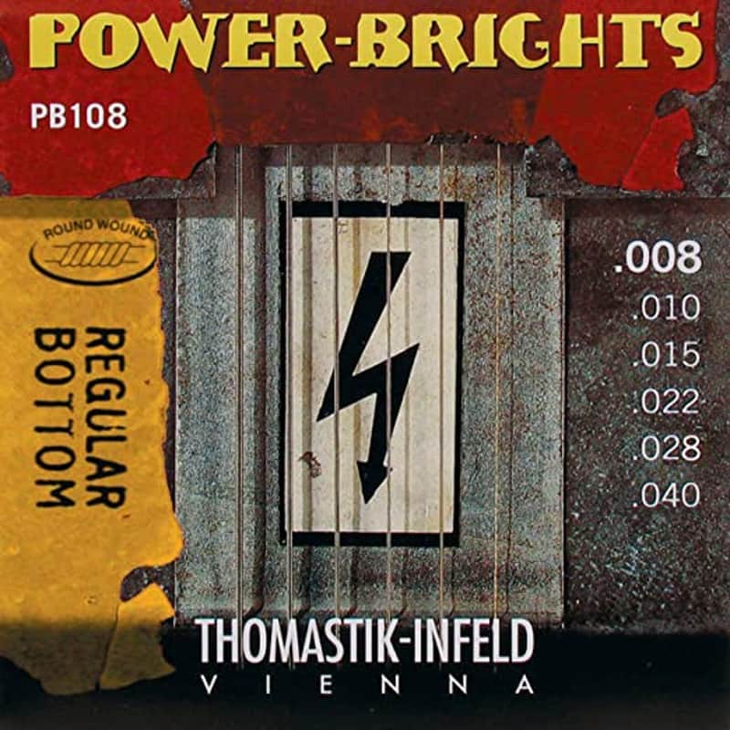 Thomastik-Infeld PB108 Power Brights Magnecore Round-Wound Electric Guitar Strings; gauges 8-40 image 1