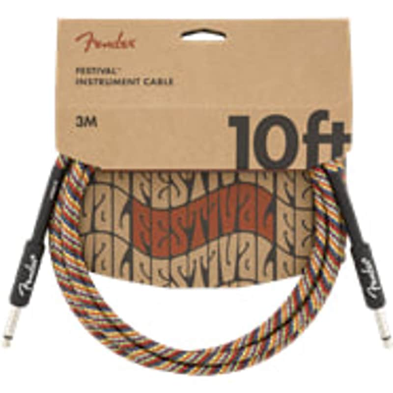 Fender 10' Festival Instrument Cable, Pure Hemp, Rainbow image 1