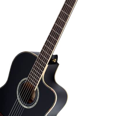 Ortega RCE145BK Family Series Pro Solid Spruce Top Mahogany Neck Cutaway Nylon 6-String Classical Acoustic-Electric Guitar w/Gig Bag image 7