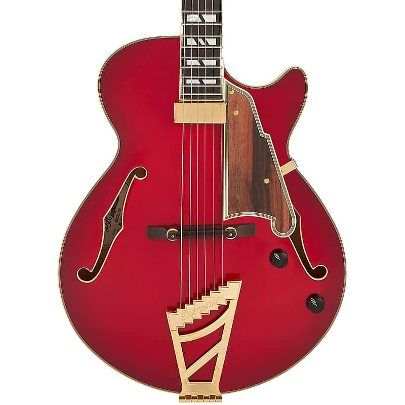D'Angelico Excel Ss Soho Single Cutaway Thinline Hollow Body w/ Gig Bag Dark Cherry Burst image 1