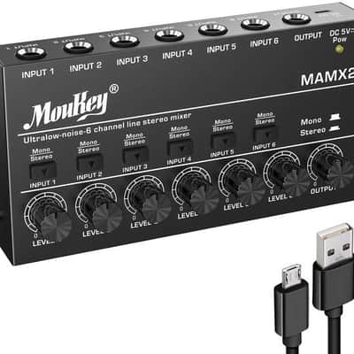 Ultra Low-Noise 6 Channel Line Mixer for Sub-Mixing, DC 5V 4-Stereo Mini Audio Mixer image 1
