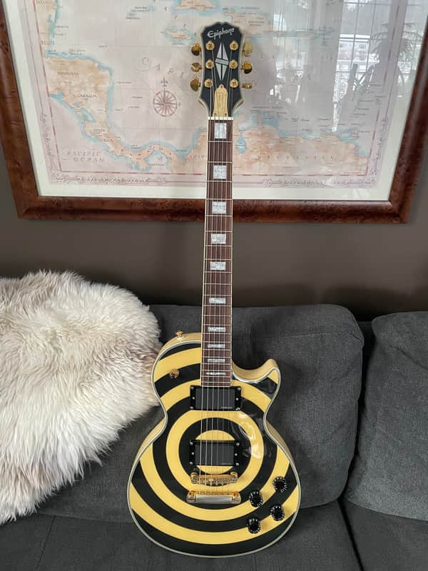 Epiphone Zakk Wylde Signature Les Paul Custom 2003 - 2019 - Antique Ivory with Bullseye image 1