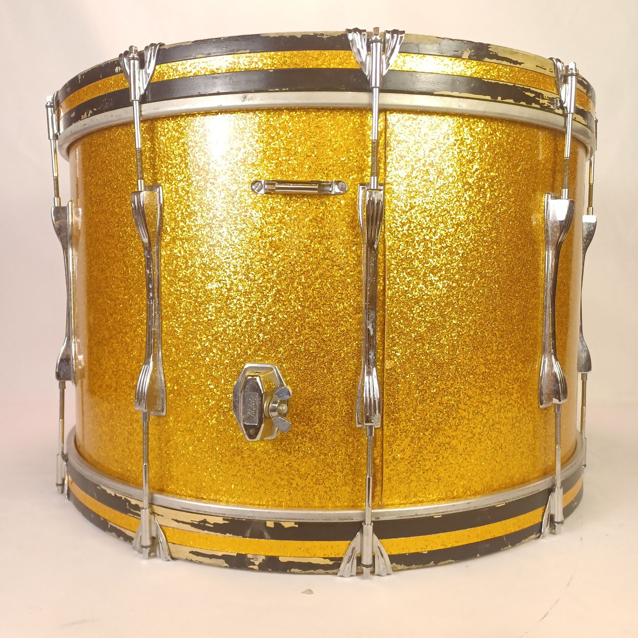 Ludwig 14x24"Gold Sparkle Virgin Bass Drum 6Ply Maple Concert/Marching Kick 10lg — main photograph