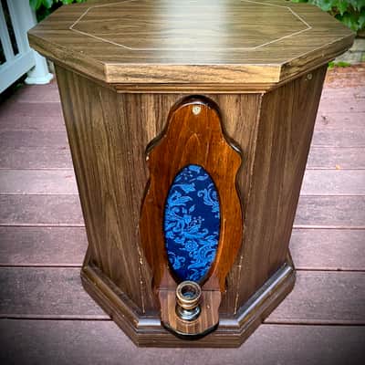 1x12 octagon guitar speaker cabinet! Semi open. Vintage 8 ohm speaker inside. Unique 3D grill cloth. Candle lights up! image 14