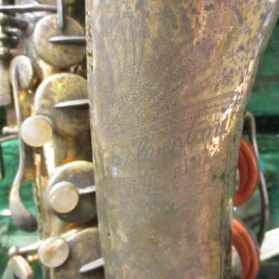 Buescher Silvertone Alto Saxophone, USA, with case/neck/MP, acceptable condition image 2